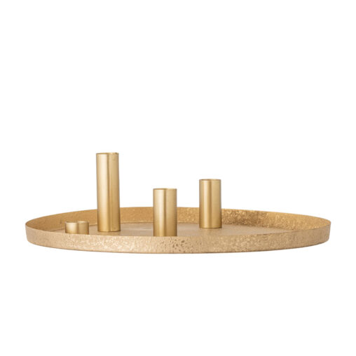 Maxime Candle Holder, Gold, Metal