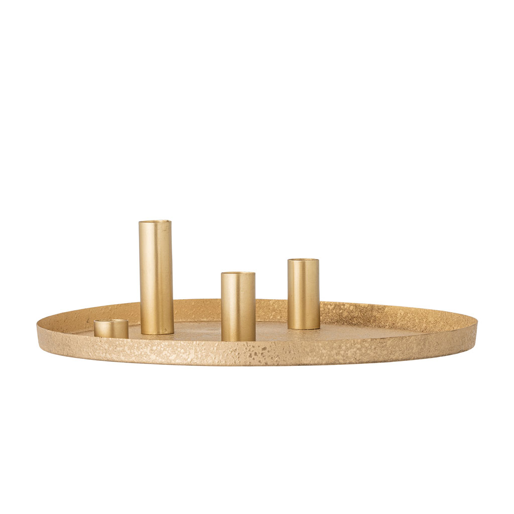 Maxime Candle Holder, Gold, Metal