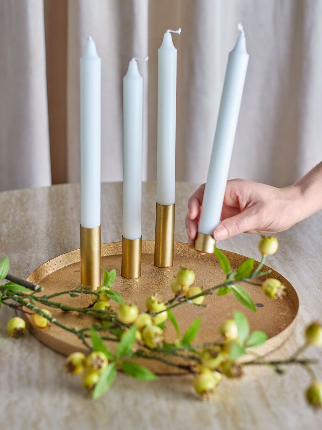 Maxime Candle Holder, Gold, Metal - Image 5