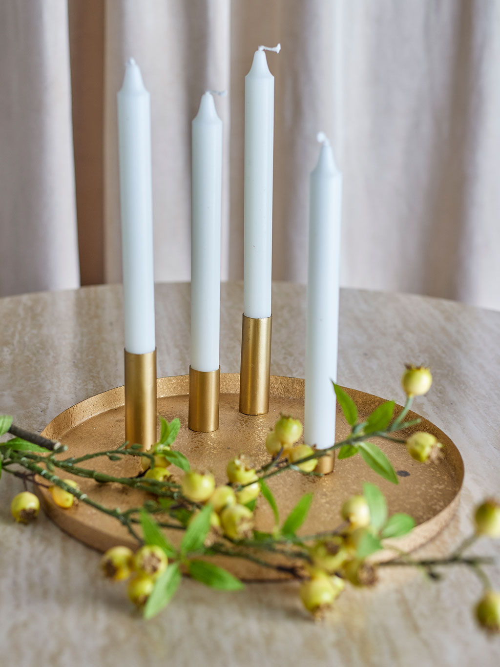 Maxime Candle Holder, Gold, Metal - Image 4
