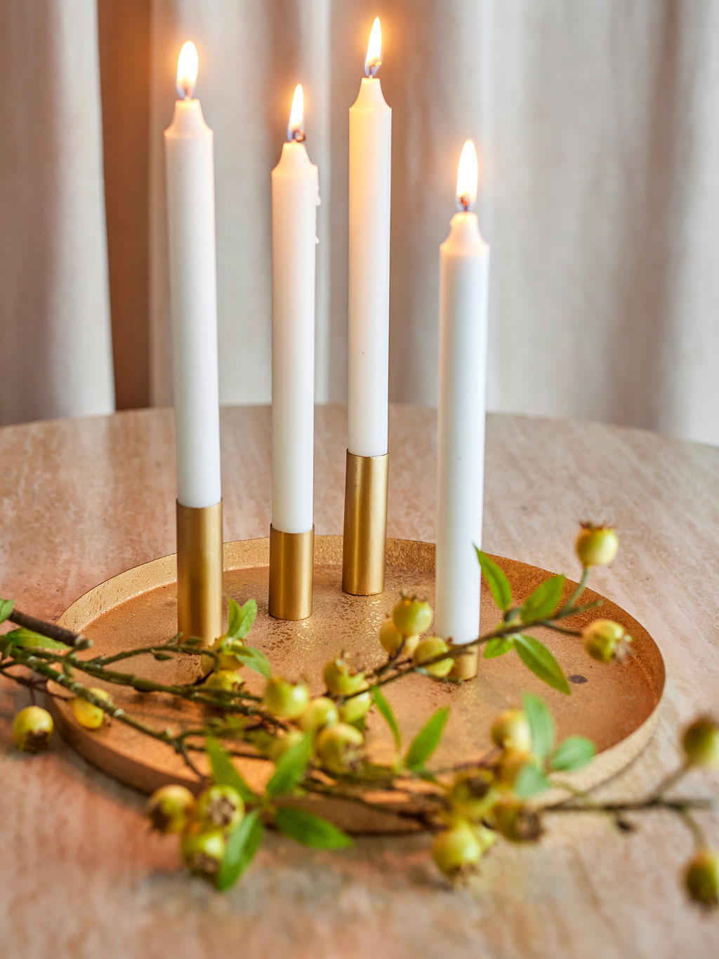 Maxime Candle Holder, Gold, Metal - Image 3